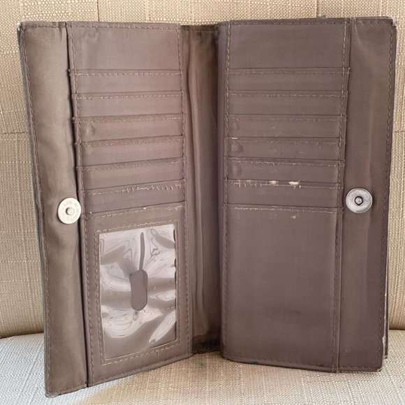 Nicole Miller Women Wallet Clutch Gray Leather Purse Card Holder Long Wallet - Picture 5 of 10